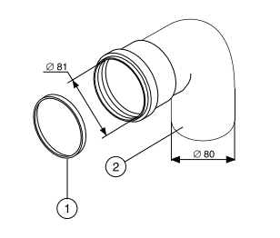 Protherm K2A Колено Ø 80мм – 90° фото #1